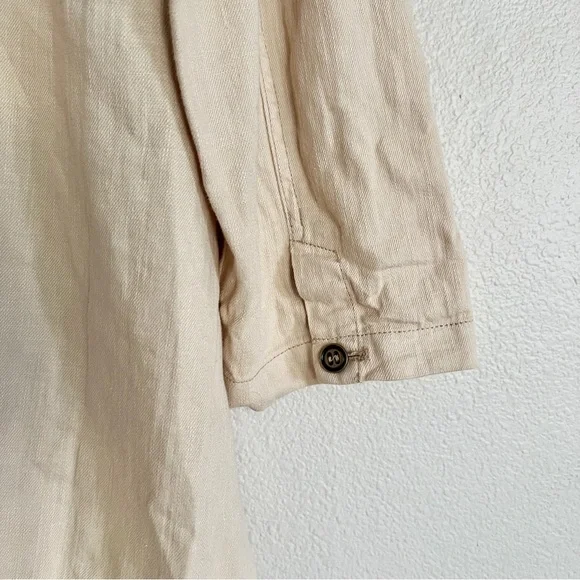 PILCRO Oversized Linen Blazer in Beige - Picture 10 of 11